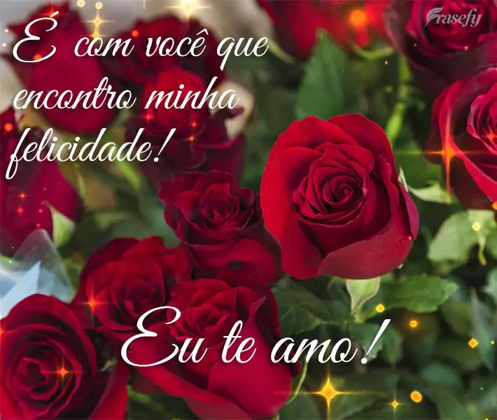 É com você que encontro minha felicidade! Eu te amo!