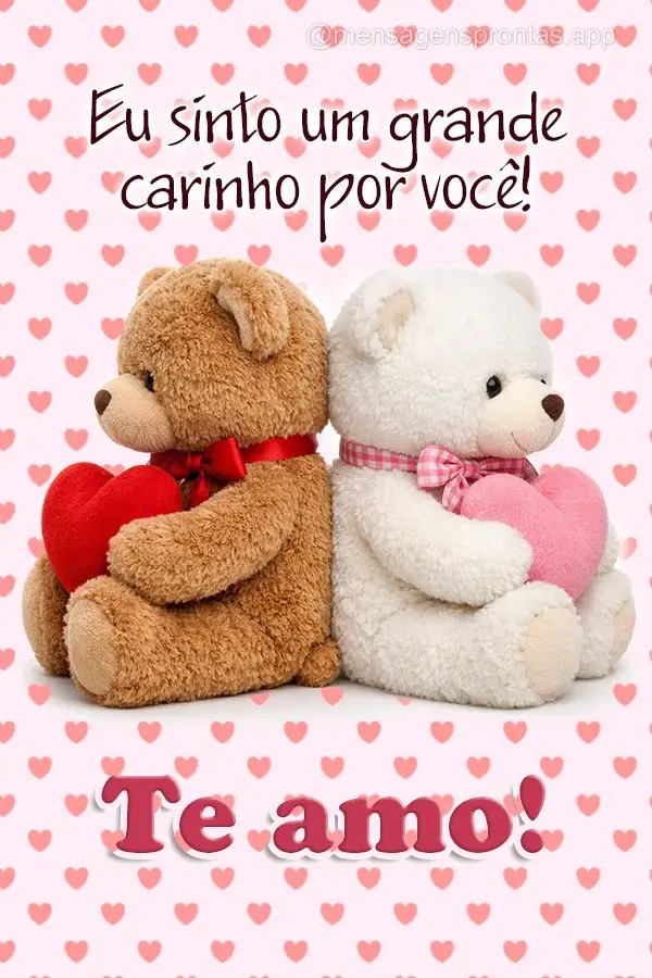 Eu sinto um grande carinho por você! Te amo!