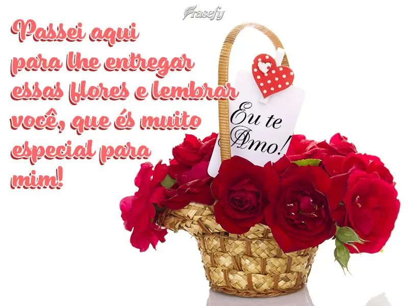 Passei aqui para lhe entregar essas flores e lembrar que você é muito especial! Te amo!