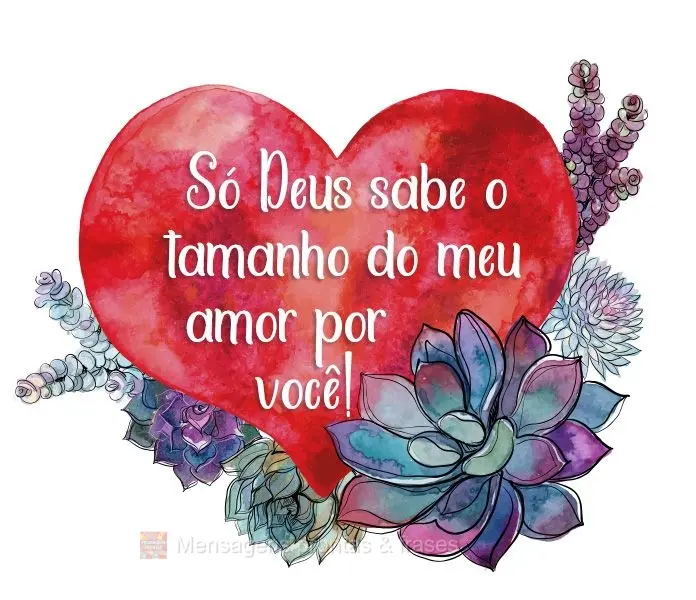 Só DEUS sabe o tamanho do meu amor por você!
