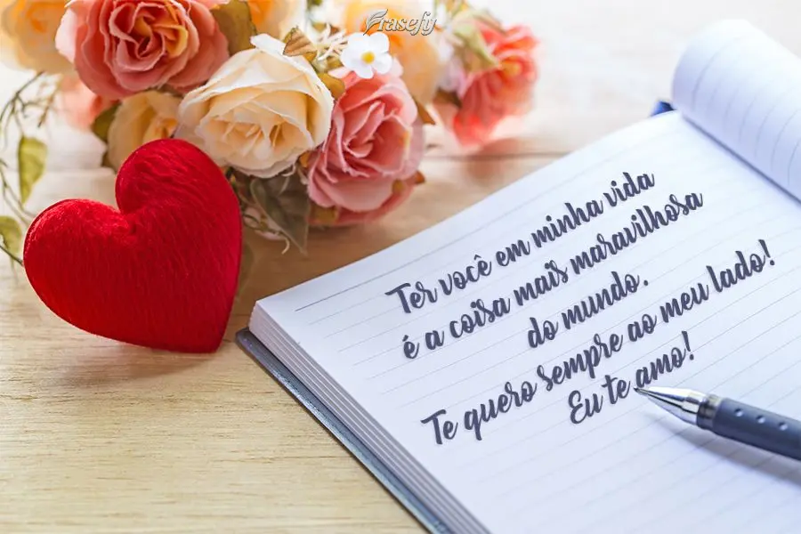 Ter você em minha vida é a coisa mais maravilhosa do mundo. Te quero sempre ao meu lado!
 Eu te amo!