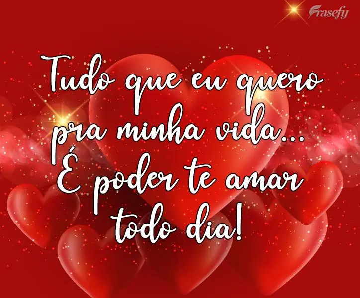 Tudo que eu quero pra minha vida...É poder te amar todo dia!
