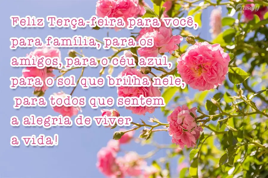 Feliz Terça-feira para você, para família, para os amigos, para o céu azul, para o sol que brilha nele, para todos que sentem a alegria de viver a vi...