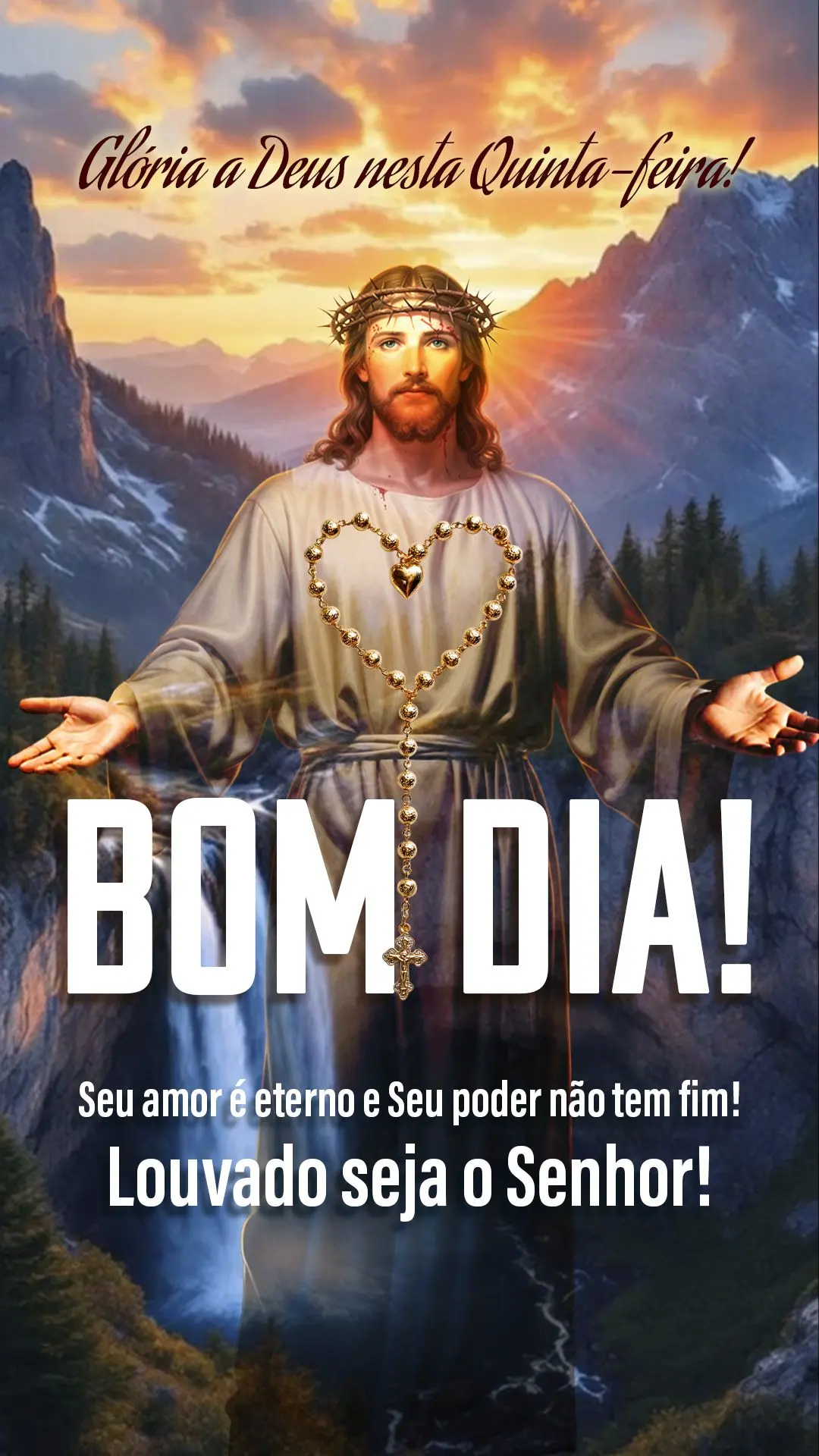 🙌 Glória a Deus nesta quinta-feira!
Seu amor é eterno e Seu poder não tem fim!
Louvado seja o Senhor! 🔥

---