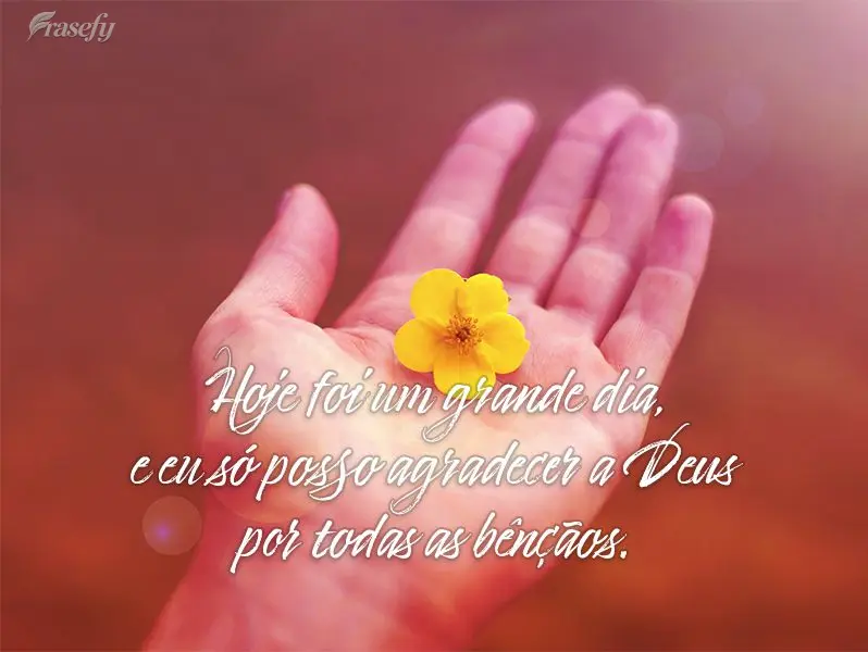 Hoje foi um grande dia, e eu só posso agradecer a Deus por todas as bênçãos. 