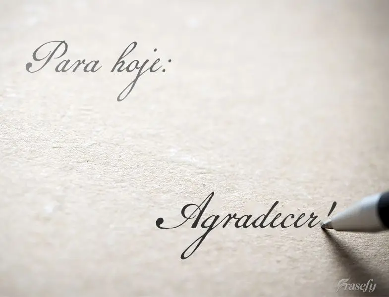 Para hoje: Agradecer!