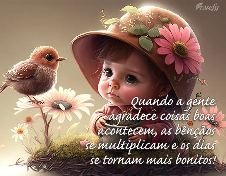 Quando a gente agradece coisas boas acontecem, as bênçãos se multiplicam e os dias se tornam mais bonitos!