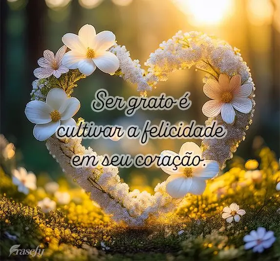 "Ser grato é cultivar a felicidade em seu coração.
