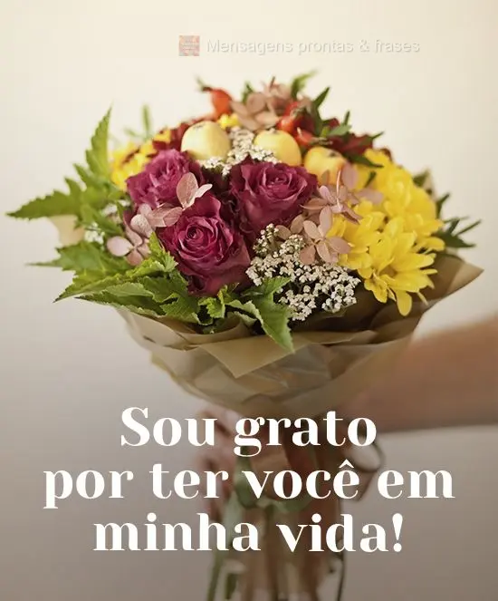 Sou grato por ter você em minha vida! 
