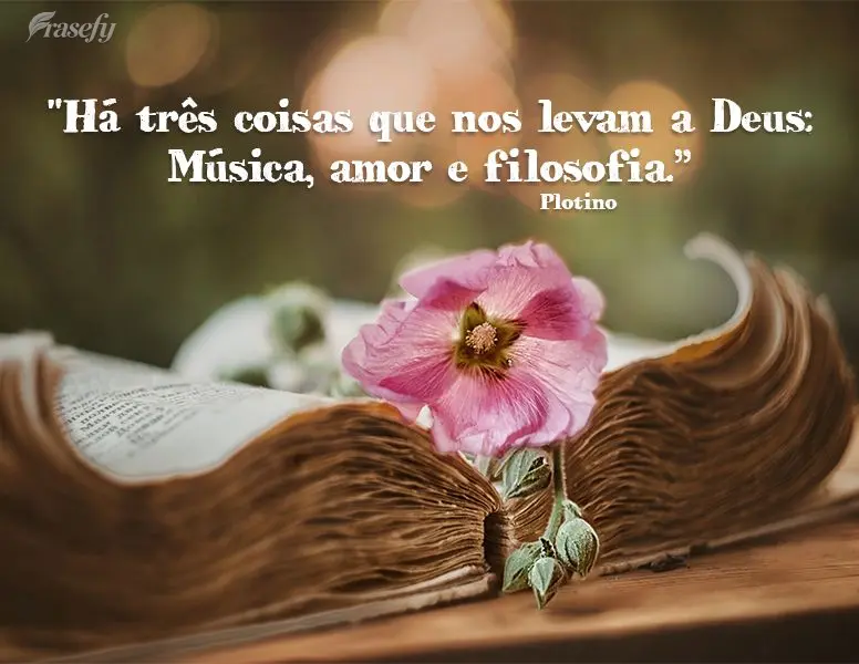 "Há três coisas que nos levam a Deus: Música, amor e filosofia.”  Plotino