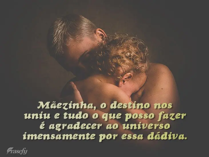 Mãezinha, o destino nos uniu e tudo o que posso fazer é agradecer ao universo imensamente por essa dádiva.
