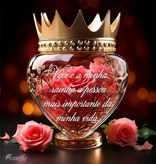 Você é a minha rainha, a pessoa mais importante da minha vida.