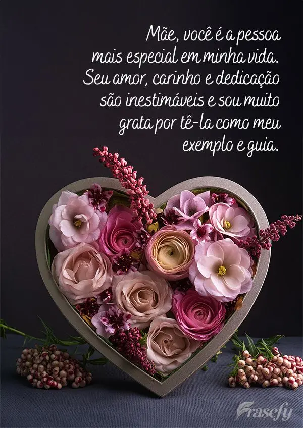 Mãe, você é a pessoa mais especial em minha vida. Seu amor, carinho e dedicação são inestimáveis e sou muito grata por tê-la como meu exemplo e g...