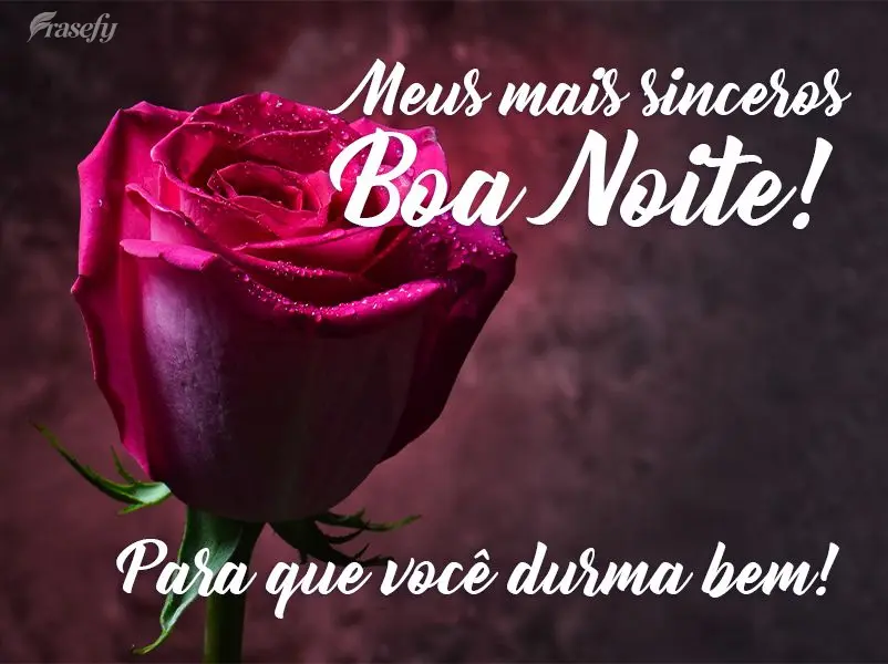 Meu mais sincero Boa Noite! Para que você durma bem!
