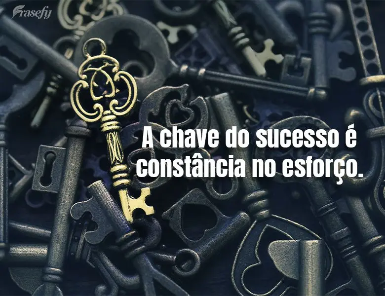 A chave do sucesso é constância no esforço.