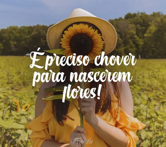 É preciso chover para nascerem flores!

