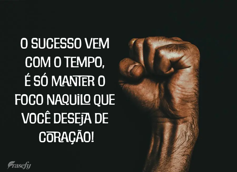 O sucesso vem com o tempo, é só manter o foco naquilo que você deseja de coração!