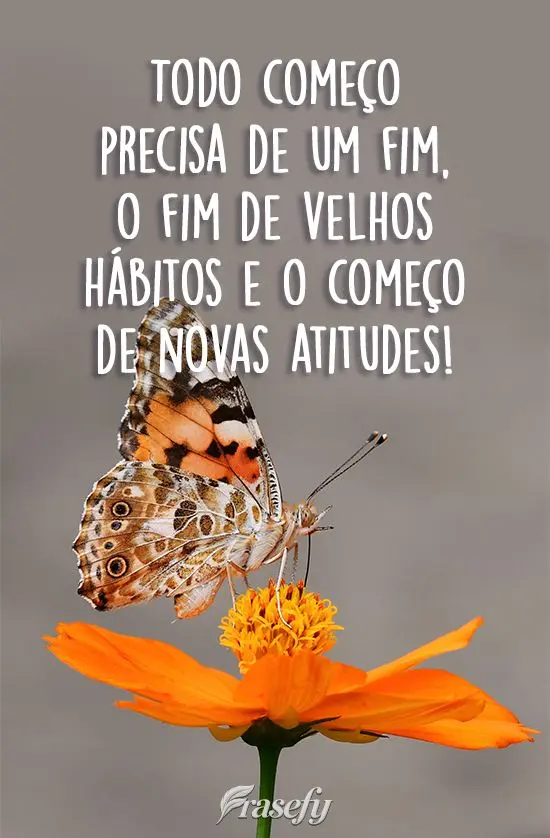 Todo começo precisa de um fim, o fim de velhos hábitos e o começo de novas atitudes!
