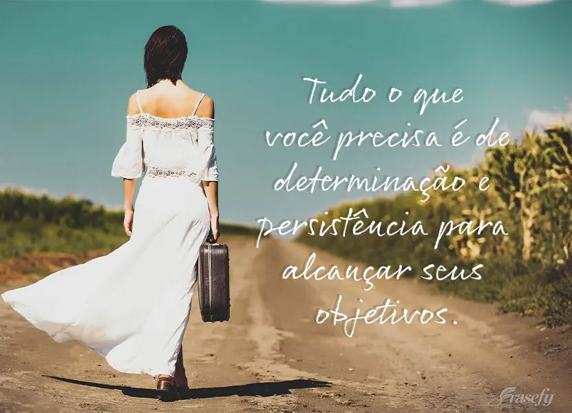 Tudo o que você precisa é de determinação e persistência para alcançar seus objetivos.