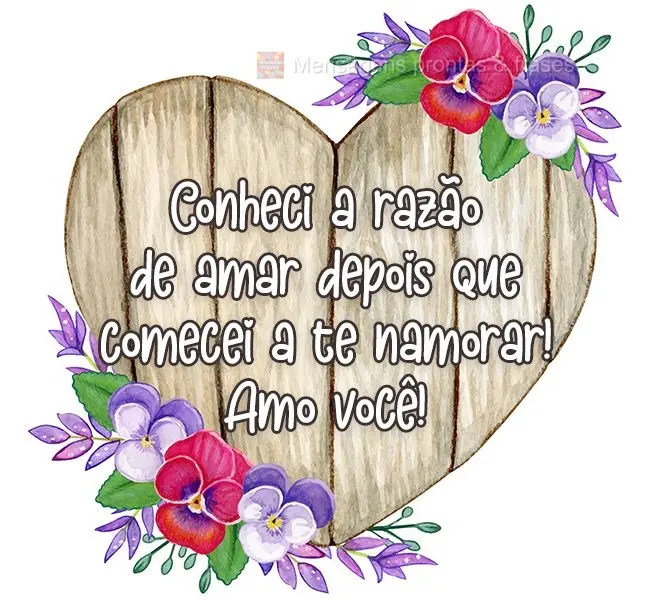 Conheci a razão de amar depois que comecei a te namorar! Amo você!
