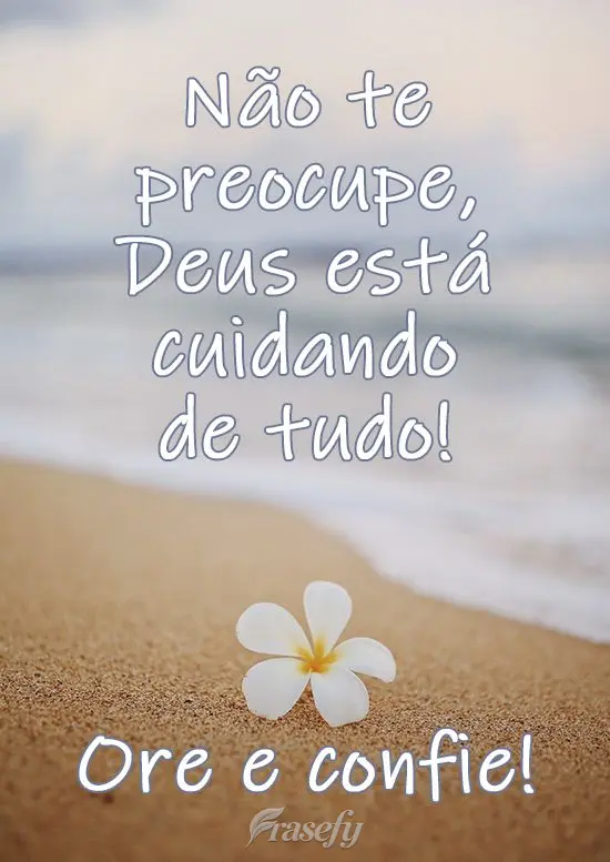 Não te preocupe, Deus está cuidando de tudo! Ore e confie!
