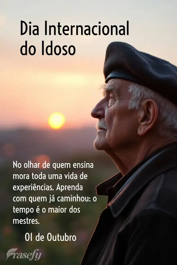 No olhar de quem ensina mora toda uma vida de experiências. Aprenda com quem já caminhou: o tempo é o maior dos mestres. Dia Internacional do Idoso 01...