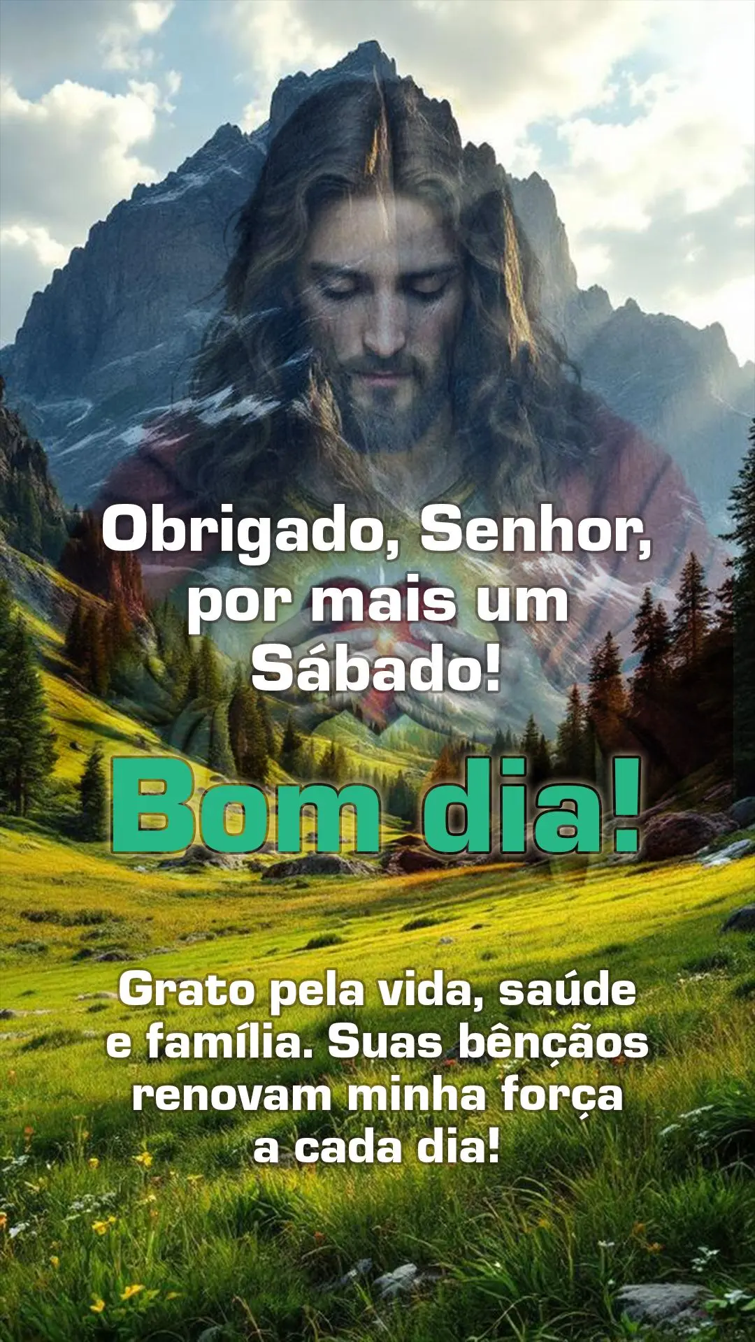 🌟 Obrigado, Senhor, por mais um sábado! Grato pela vida, saúde e família. Suas bênçãos renovam minha força a cada dia! 🙏✨