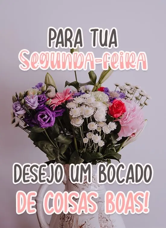 Para tua Segunda-feira desejo um bocado de coisas boas!
