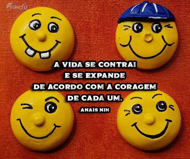 A vida se contrai e se expande de acordo com a coragem de cada um.  Anaïs Nin