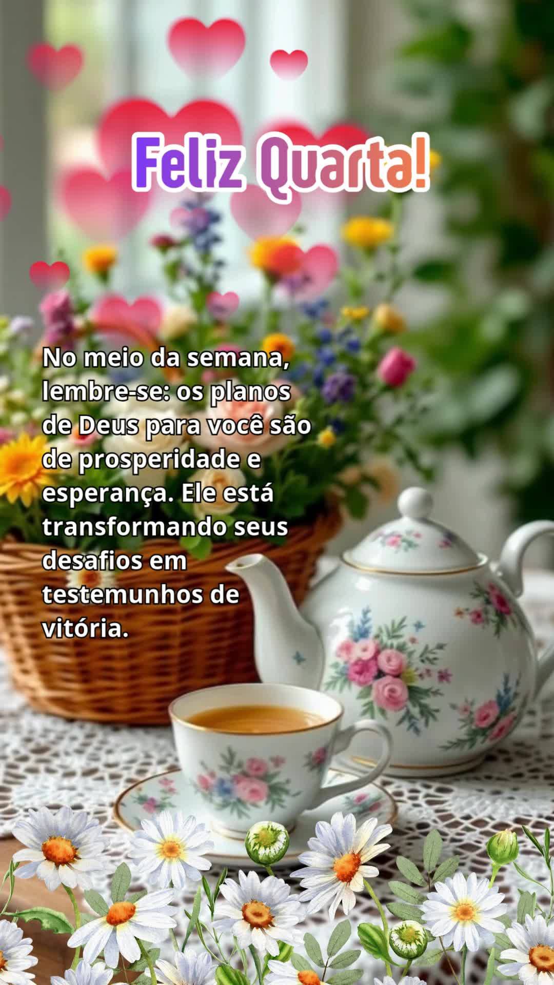 No meio da semana, lembre-se: os planos de Deus para você são de prosperidade e esperança. Ele está transformando seus desafios em testemunhos de vit...