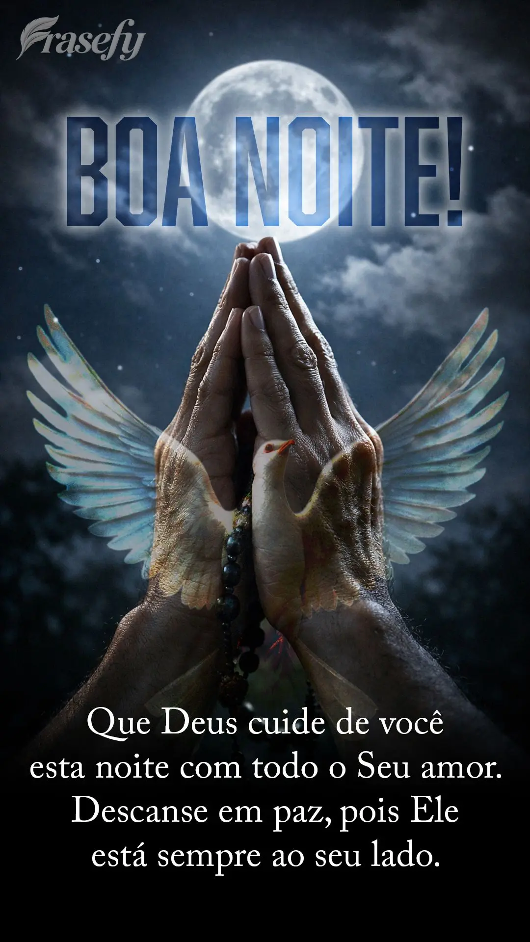 Que Deus cuide de você esta noite com todo o Seu amor. Descanse em paz, pois Ele está sempre ao seu lado. Boa noite! 🌙✨