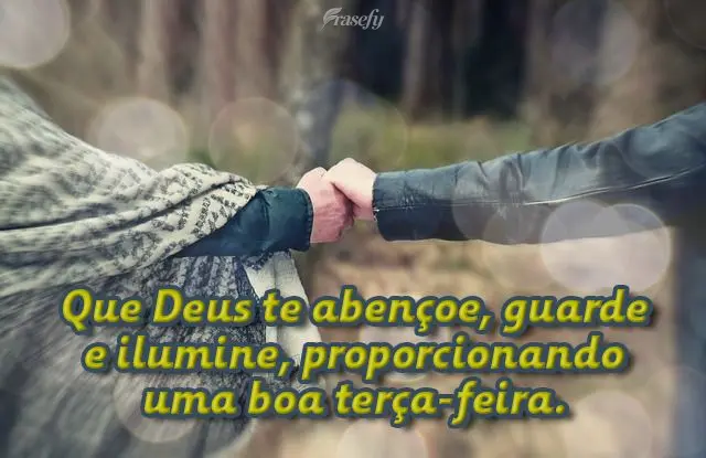 Que Deus te abençoe, guarde e ilumine, proporcionando uma boa terça-feira. 
