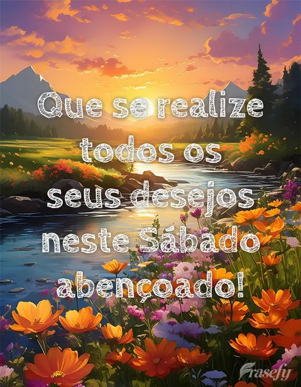 Que se realize todos os seus desejos neste Sábado abençoado!