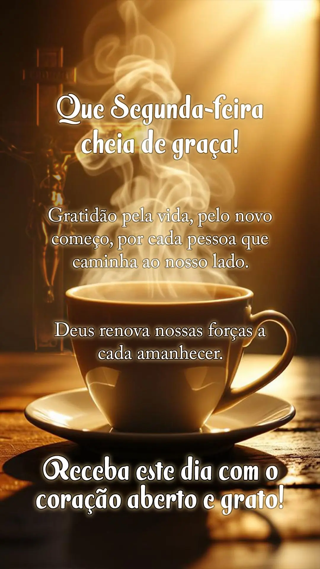 Que segunda-feira cheia de graça! Gratidão pela vida, pelo novo começo, por cada pessoa que caminha ao nosso lado. Deus renova nossas forças a cada a...