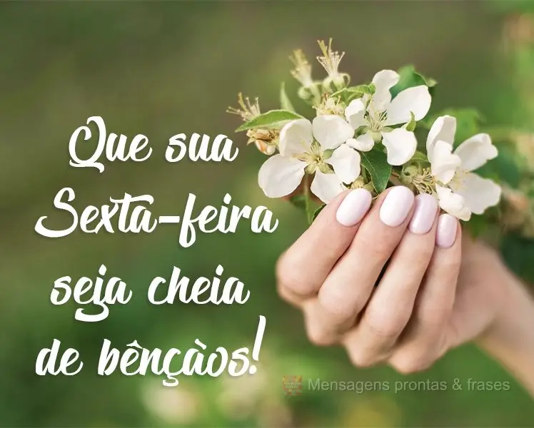 Que sua Sexta-feira seja cheia de bênçãos!
