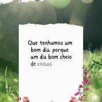 Que tenhamos um bom dia, porque um dia bom cheio de coisas boas transforma qualquer situação negativa em esperança e otimismo. Bom dia!