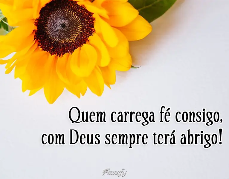 Quem carrega fé consigo, com Deus sempre terá abrigo! 
