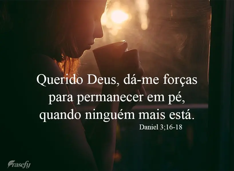 Querido Deus, Dá-me forças para permanecer em pé, quando ninguém mais está. Daniel 3;16-18