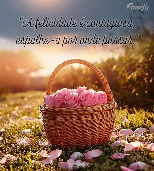 "A felicidade é contagiosa, espalhe-a por onde passar."