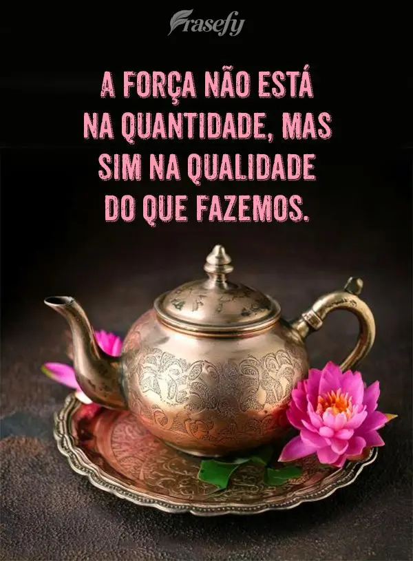 A força não está na quantidade, mas sim na qualidade do que fazemos.