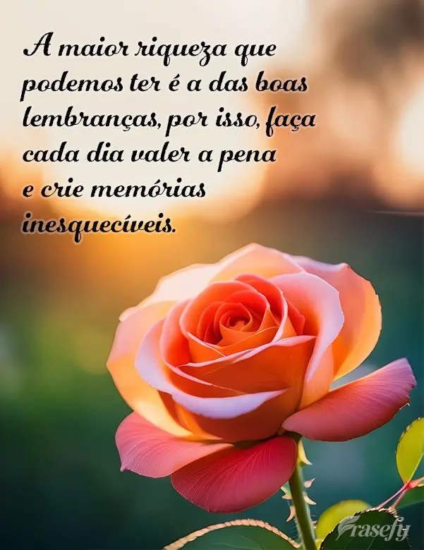 A maior riqueza que podemos ter é a das boas lembranças, por isso, faça cada dia valer a pena e crie memórias inesquecíveis.