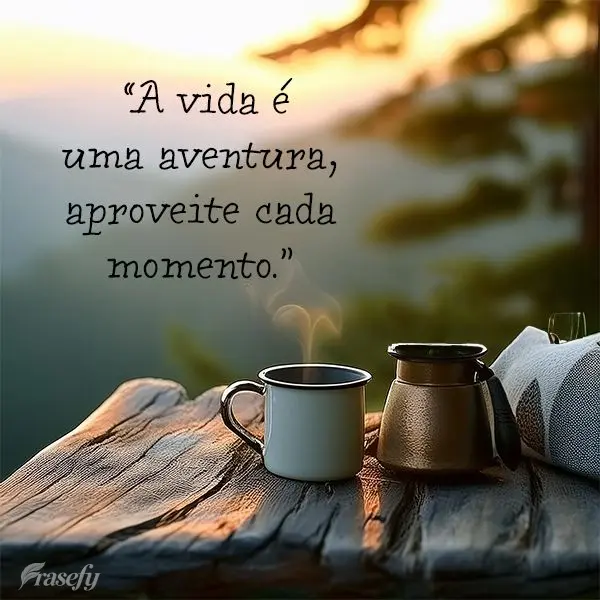 "A vida é uma aventura, aproveite cada momento."