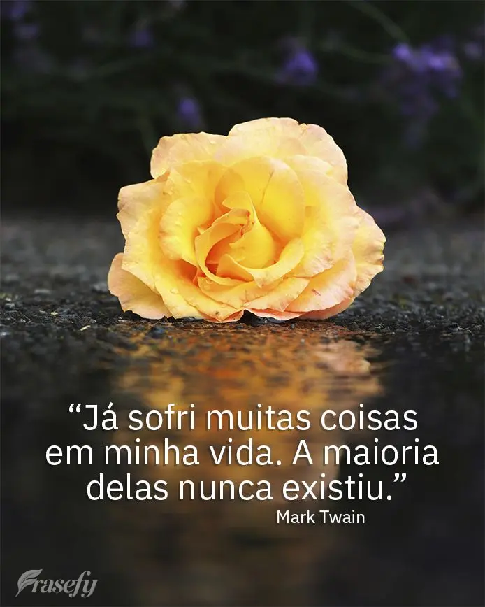 “Já sofri muitas coisas em minha vida. A maioria delas nunca existiu.”  Mark Twain