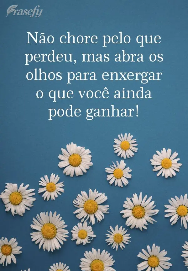 Não chore pelo que perdeu, mas abra os olhos para enxergar o que você ainda pode ganhar!
