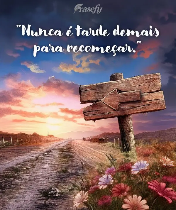 "Nunca é tarde demais para recomeçar."