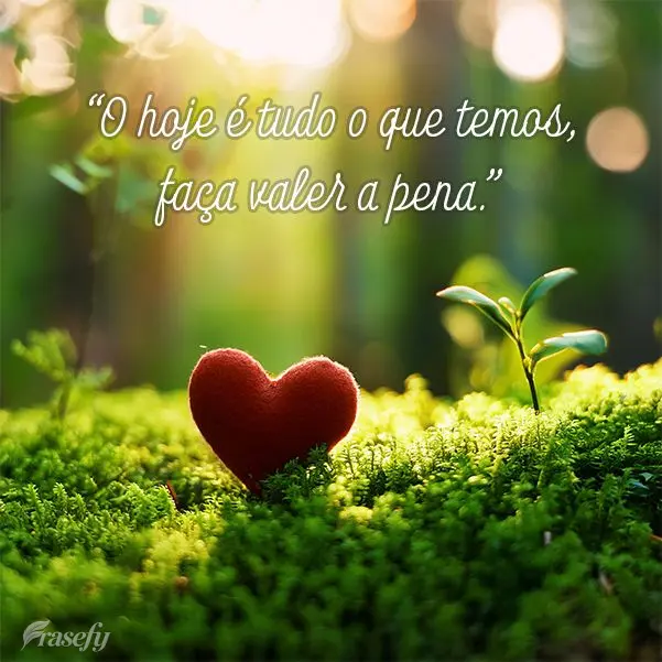 "O hoje é tudo o que temos, faça valer a pena."