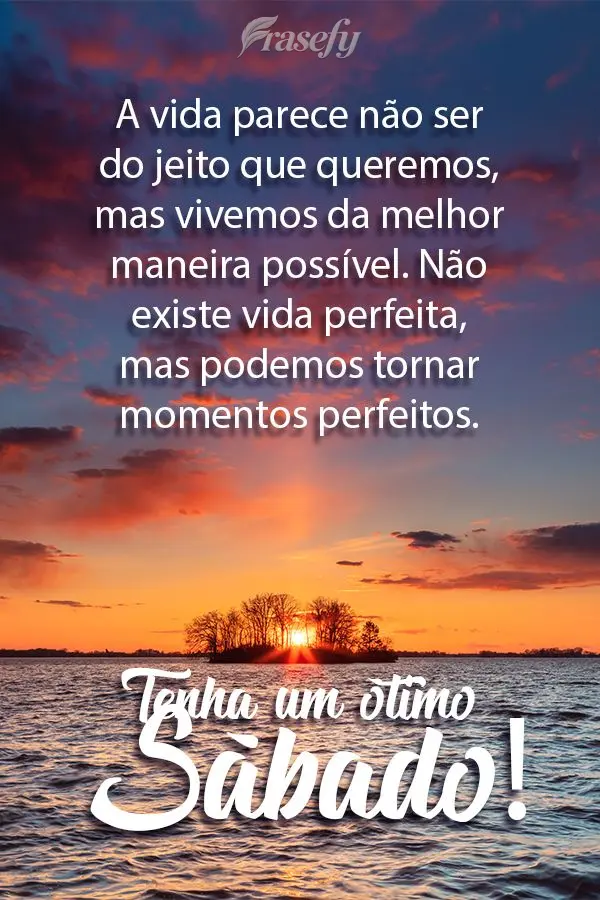 A vida parece não ser do jeito que queremos, mas vivemos da melhor maneira possível. Não existe vida perfeita, mas podemos tornar momentos perfeitos. ...