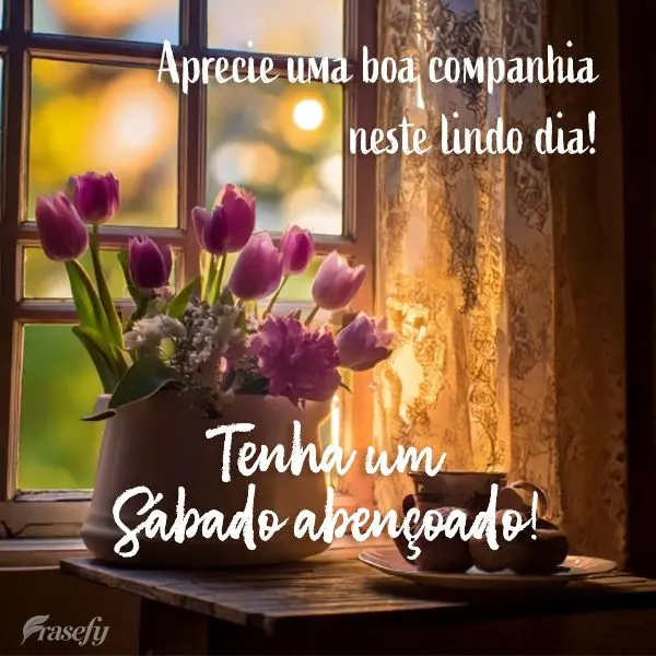 Aprecie uma boa companhia neste lindo dia! Tenha um Sábado abençoado!
