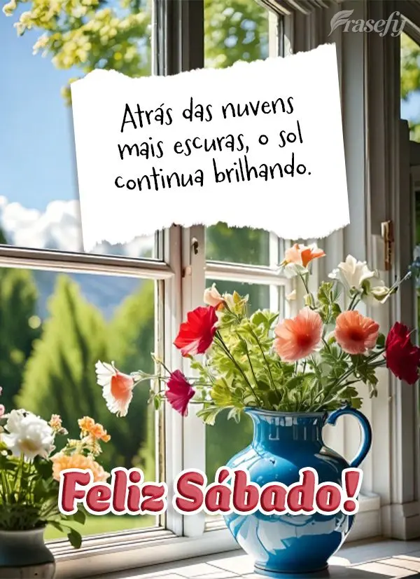 Atrás das nuvens mais escuras, o sol continua brilhando. Feliz Sábado!