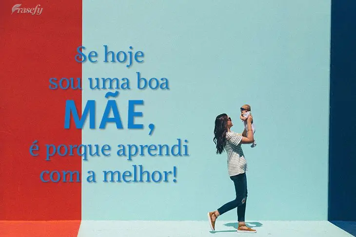 Se hoje sou uma boa mãe, é porque aprendi com a melhor!

